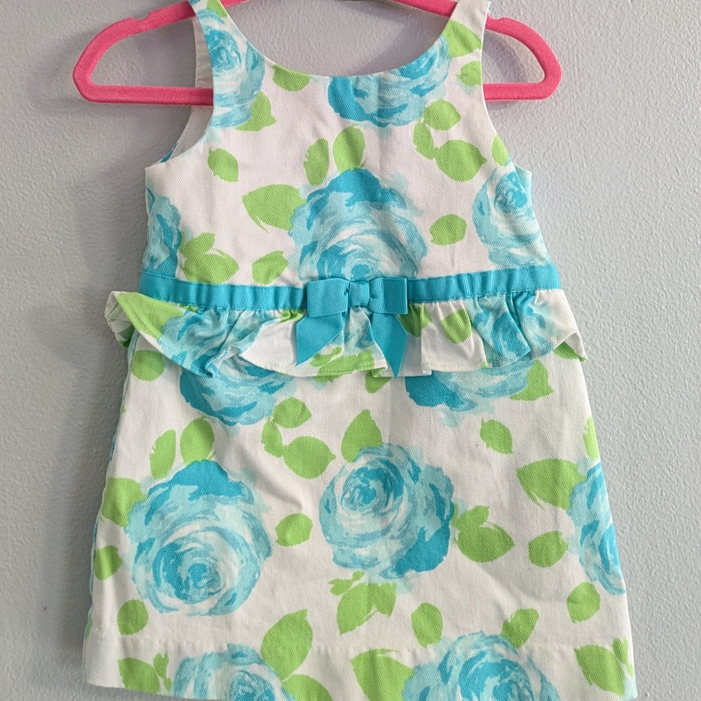 Janie and Jack Blue and Green Floral Dress